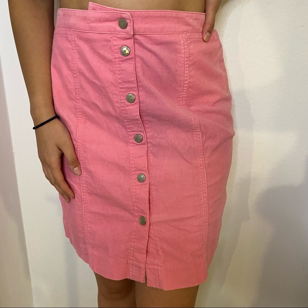 Jones New York Signature pink corduroy skirt